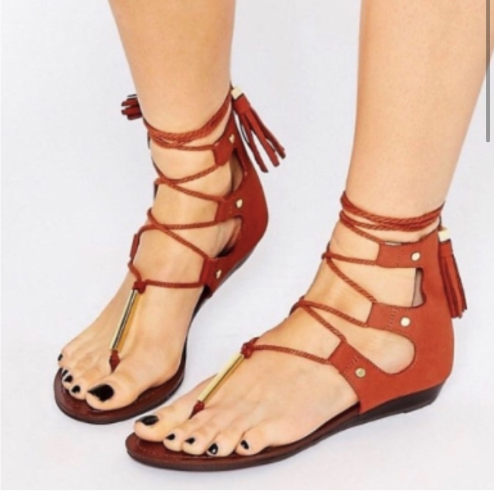Aldo brown lace up sandals